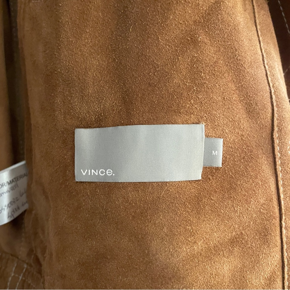 Vince Brown Suede Trucker Jacket - Picture 4 of 7